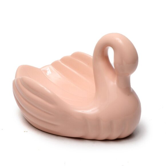 Vintage Ceramic Swan Soap Dish Soap Bar Holder Peach Pink Retro 90s Bathroom - Picture 3 of 7